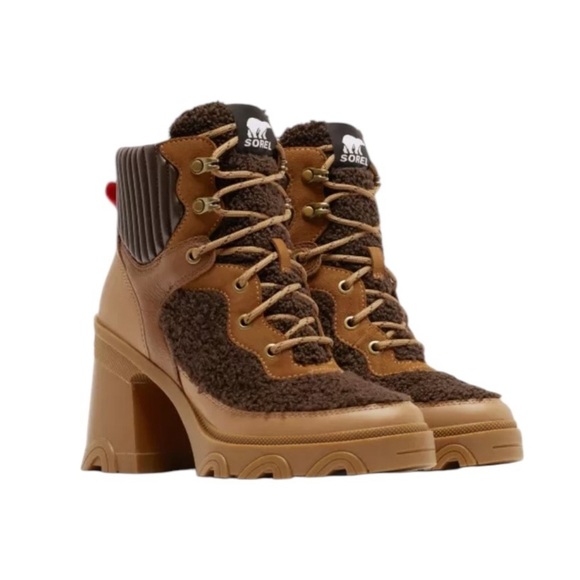 SOREL Waterproof Leather Brex Lace Up Boots Tawny Buff Brown Size 7 WORN ONCE - Picture 1 of 15